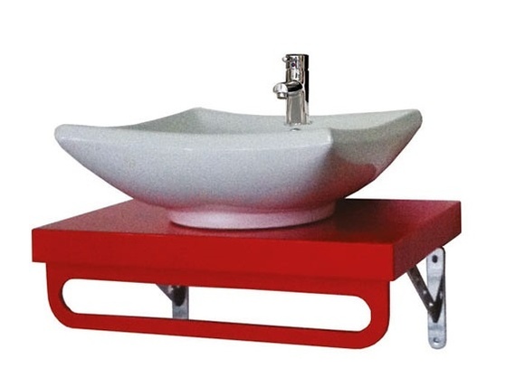 Долен шкаф за баня Matis White and Red