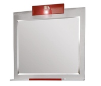 Горен шкаф за баня с огледало Kleopatra White and Orange