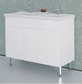 Долен шкаф за баня с мивка Жана White