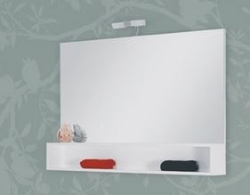 Горен шкаф за баня с огледало Жана White