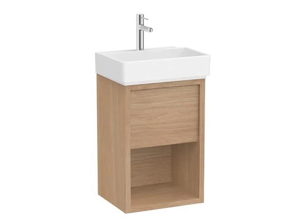 Стилен шкаф за баня Unik Light Elm с мивка 45см